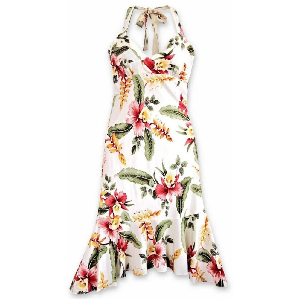 NWT Two Palms Cloud Akua Hawaiian Halter Dress XXL Halter Midi